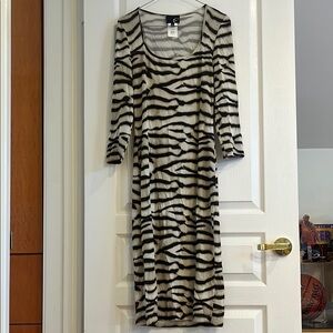 Zebra Print Midi Dress